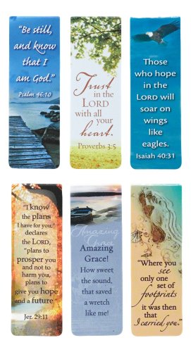 6006937095953 - BEAUTIFUL MAGNETIC BOOKMARKS WITH SCRIPTURE AND WORDS OF INSPIRATION - SET OF 6