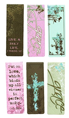 6006937095960 - BEAUTIFUL MAGNETIC BOOKMARKS WITH SCRIPTURE AND WORDS OF INSPIRATION - SET OF 6 (PINK CHIC)