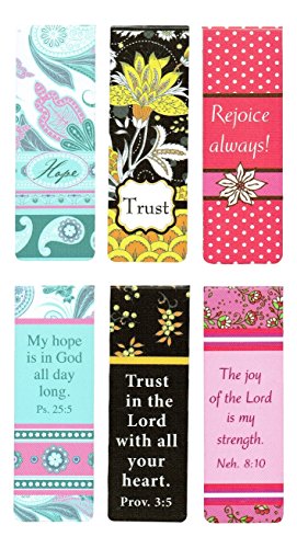 6006937106017 - BEAUTIFUL MAGNETIC BOOKMARKS WITH SCRIPTURE AND WORDS OF INSPIRATION - SET OF 6 (FLORAL)