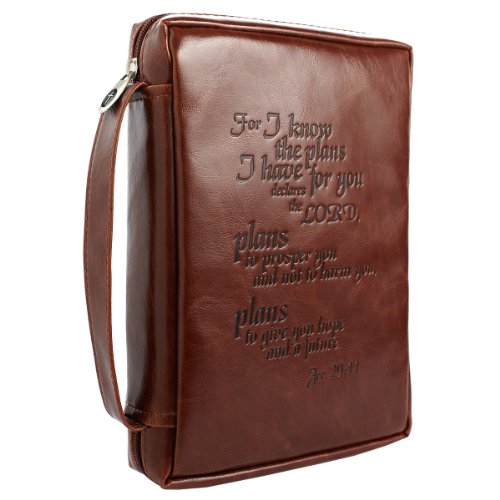 6006937114197 - VINTAGE LEATHER-LOOK JEREMIAH 29:11 VERSE BIBLE / BOOK COVER (LARGE)