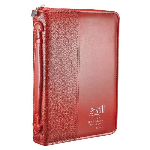 6006937114548 - RED BE STILL BIBLE / BOOK COVER - PSALM 46:10 (MEDIUM)