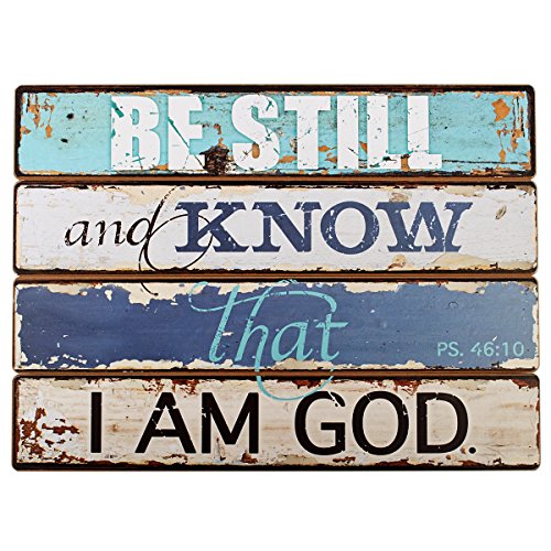6006937125988 - LIGHTHOUSE COLLECTION PSALM 46:10 WOODEN WALL PLAQUE (19 X 14)