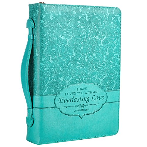 6006937127913 - TURQUOISE EVERLASTING LOVE BIBLE / BOOK COVER - JEREMIAH 31:3 (LARGE)