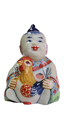 0600736957083 - AMAZING GRACE HAND PAINTED SNUFF BOTTLE GOLDEN CHILD ( CHINESE ZODIAC) (ROOSTER)
