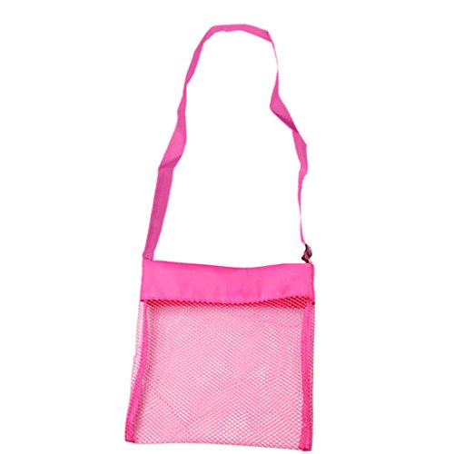 0600736965484 - ADELA 1 PACK SMALL KIDS TOYS STORAGE BEACH MESH BAG-SUPERLIGHT AND PORTABLE BEACH TOY BAG FOR SHELL COLLECTION AND BEACH SANDBOX TOYS-SMALL SIZE TRAVEL MESH BEACH BAG-ROSE