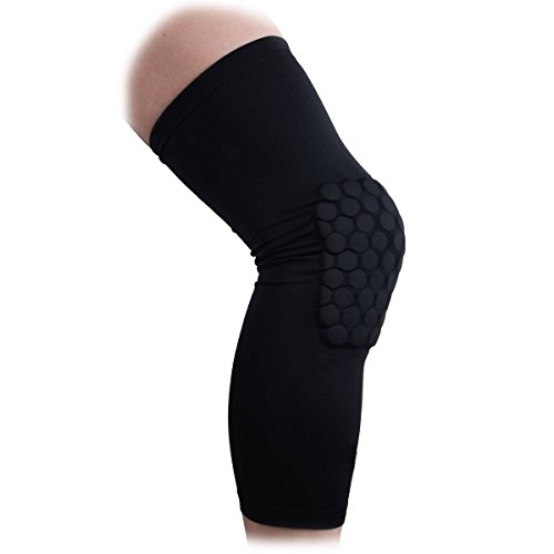 0600740978968 - BASKETBALL FOOTBALL VOLLEYBALL COMPRESSION KNEE PADS BRACE LONG LEG SLEEVE SPORTS PROTECTION- ONE PAIR (M)