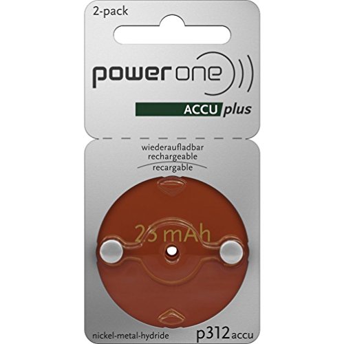 6007795097783 - POWERONE ACCU PLUS SIZE 312 RECHARGEABLE HEARING AID BATTERIES