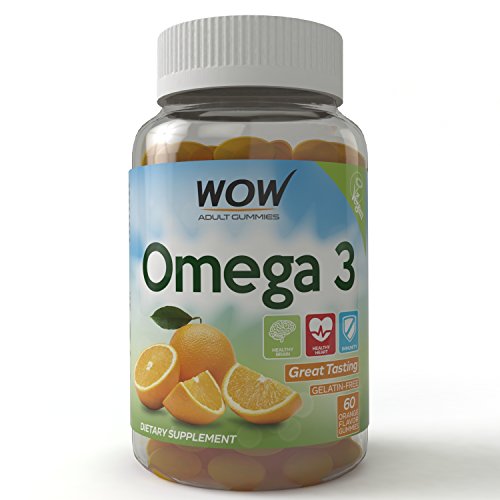 0600978763039 - WOW ADULT GUMMIES - OMEGA 3 - 60 COUNT-100% VEGAN WITH NATURAL ,FLAVOUR ,COLOR & NON-GMO SWEETENER
