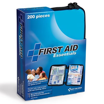 0601000157734 - FIRST AID ESSENTIALS ULTRA-LIGHT & SMALL 200-PIECE FIRST AID KIT W/ UNIQUE ITEMS, DURABLE PLASTIC CASE