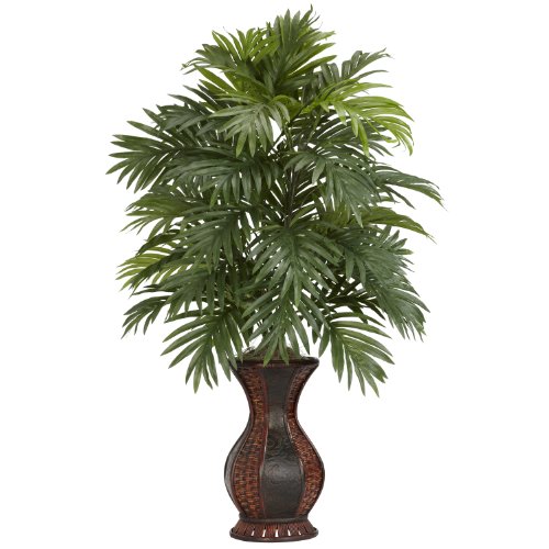 0601000166767 - NEARLY NATURAL 6661 ARECA PALM WITH URN DECORATIVE SILK PLANT, GREEN