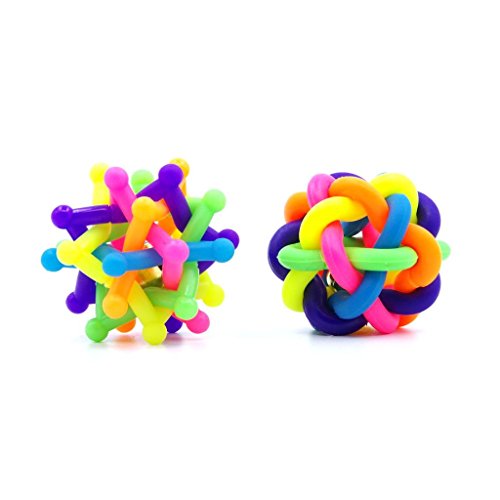 0601209975009 - GENERIC RUBER NOBBLY WOBBLY TOY WITH BELL INSIDE 2 SHAPS PACK OF 2