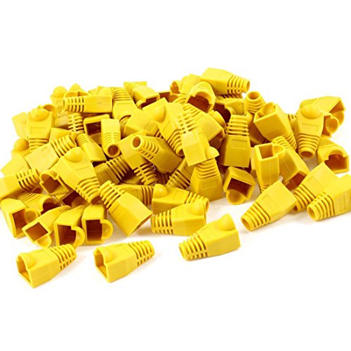 0601263601159 - SOFT PLASTIC ETHERNET RJ45 CABLE CONNECTOR BOOTS COVER STRAIN RELIEF BOOTS CAT5 CAT5E CAT6 CAT6E 100PCS BY COPAPA (YELLOW)