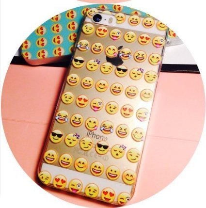0601279412862 - SHARK®COOL SMILEY FACES EMOJI FUNKY CASE FOR IPOD TOUCH 5-CLEAR