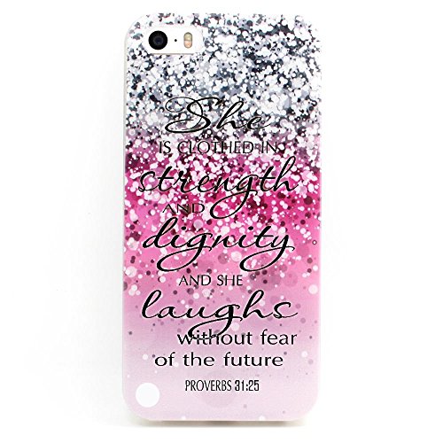0601279412923 - SHARK® SHE IS CLOTHED WITH STRENGTH & DIGNITY SHE LAUGHS WITHOUT FEAR OF THE FUTURE PROVERBS 31:25 CASE FOR IPOD TOUCH 5 (PINK)