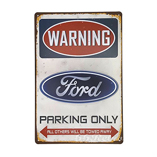 0601384020556 - 66RETRO FORD PARKING ONLY, VINTAGE RETRO METAL TIN SIGN, WALL DECORATIVE SIGN, 20CM X 30CM