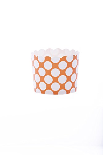 0601393973409 - SIMPLY BAKED LARGE PAPER BAKING CUP, TANGERINE WITH WHITE DOT, 20-PACK, ENTERTAIN WITH EASE AND STYLE, SERVE CUPCAKES, ICE CREAM, APPETIZERS AND MORE
