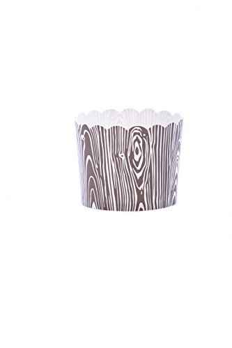 0601393973423 - SIMPLY BAKED LARGE PAPER BAKING CUP, BROWN WOOD GRAIN, 20-PACK, ENTERTAIN WITH EASE AND STYLE, SERVE CUPCAKES, ICE CREAM, APPETIZERS AND MORE