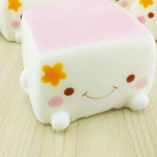 0601404440753 - GENERIC SOFT SQUISHY CHINESE TOFU ADORABLE EXPRESSION SMILE FACE FUN TOY
