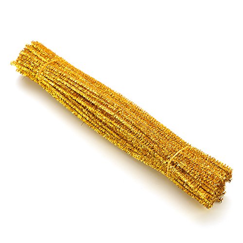 0601404979604 - WELECOM(TM) CHENILLE CRAFT STEMS PIPE CLEANERS, GOLD, 30CM X 6MM, 97-102 PCS