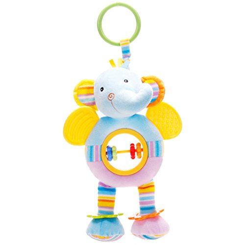 0601420066487 - BABY TOYS INFANT SOFT APPEASE HANGING TOY BABY RATTLES TEETHER ANIMAL TYLE,ELEPHANT