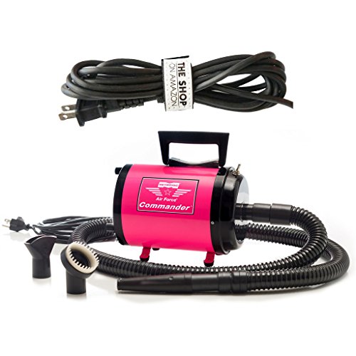 0601579032494 - METROVAC'S AIR FORCE COMMANDER PROFESSIONAL PET GROOMING DRYER - PORTABLE, VARIABLE SPEED 4.0HP MOTOR - IDEAL FOR DOUBLE-COATED DOGS - 5 UNIQUE COLORS (PINK)