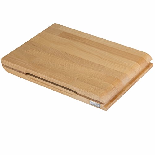 0601579032838 - ARTELEGNO DUAL SIDED SOLID BEECH WOOD CUTTING BOARD WITH INTEGRATED MAGNETIC KNIFE STORAGE, LUXURIOUS ITALIAN TORINO COLLECTION BY MASTER CRAFTSMEN, ECOFRIENDLY, NATURAL FINISH, MEDIUM