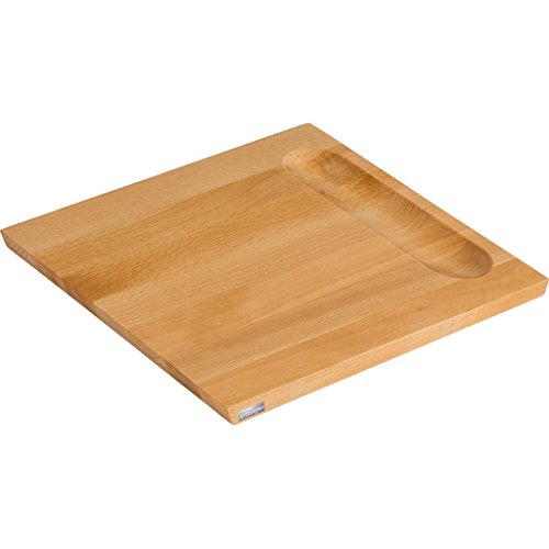 0601579032913 - ARTELEGNO SOLID BEECH WOOD SERVING PLATE WITH ROUNDED WELL, LUXURIOUS ITALIAN FIRENZE COLLECTION BY MASTER CRAFTSMEN, ECOFRIENDLY, NATURAL FINISH, SQUARE