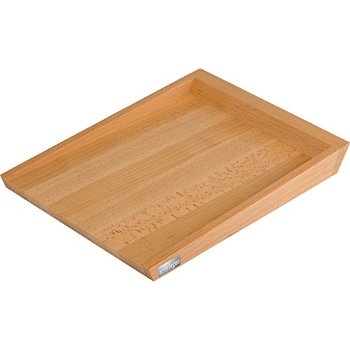 0601579033040 - ARTELEGNO SOLID BEECH WOOD SERVING TRAY, LUXURIOUS ITALIAN ROMA COLLECTION BY MASTER CRAFTSMEN, ECO-FRIENDLY, NATURAL FINISH, LARGE