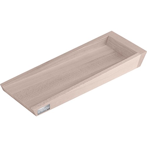 0601579033071 - ARTELEGNO SOLID BEECH WOOD SERVING TRAY, LUXURIOUS ITALIAN ROMA COLLECTION BY MASTER CRAFTSMEN, ECO-FRIENDLY, WHITEWASH FINISH, NARROW