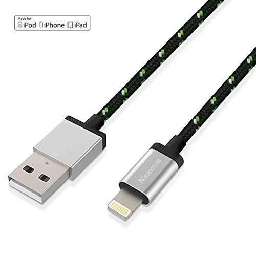 0601579062484 - APPLE LIGHTNING TO USB CABLE, NEXCON NYLON BRAIDED APPLE CHARGING CORD 3.3FT / 1M FOR IPHONE 6S / 6 / 6 PLUS 5S 5C 5 IPAD PRO AIR 2 MINI 4/3 IPOD 5 IPOD NANO AND MORE - BLACK