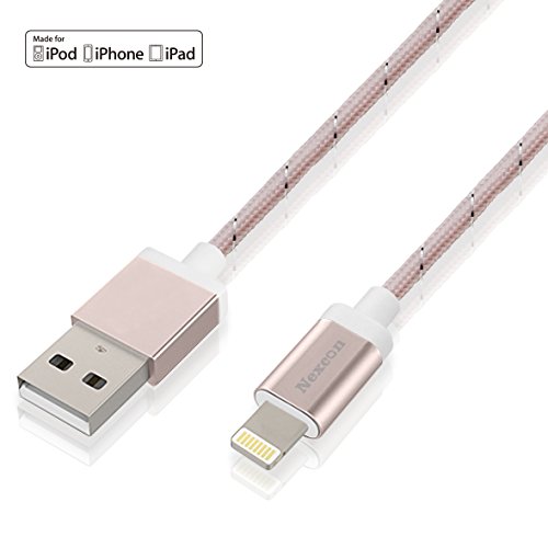 0601579062491 - APPLE LIGHTNING TO USB CABLE, NEXCON NYLON BRAIDED APPLE CHARGING CORD 3.3FT / 1M FOR IPHONE 6S / 6 / 6 PLUS 5S 5C 5 IPAD PRO AIR 2 MINI 4/3 IPOD 5 IPOD NANO AND MORE - ROSE PINK