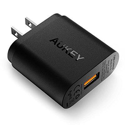 0601629292021 - AUKEY 18W USB WALL CHARGER WITH QUALCOMM QUICK CHARGE 3.0 TECHNOLOGY FOR GALAXY S7 S7 EDGE, LG G5 AND MORE