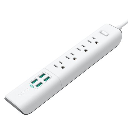 0601629292366 - AUKEY POWER STRIP (USB POWER SOCKET STRIP / SURGE PROTECTOR WITH 4 AC OUTLETS AND 4 USB PORTS WITH 5FT CORD)