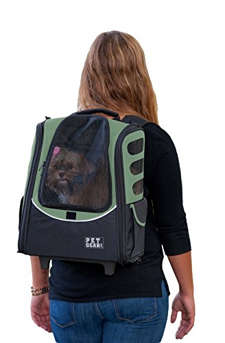 0601629390680 - PET GEAR I-GO2 ESCORT ROLLER BACKPACK FOR CATS AND DOGS, SAGE