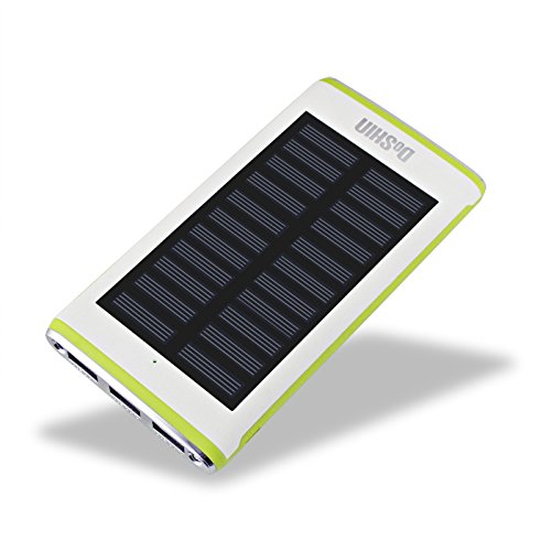 0601706111146 - DOSHIN 20000MAH SOLAR CHARGER EXTERNAL BATTERY PACK AND SOLAR POWER BANK,3 OUTPUT PORT PORTABLE CHARGER WITH LED FLASH LIGHT,SOLAR BATTERY PACK FOR CELL PHONE,CAMERA(GREEN)