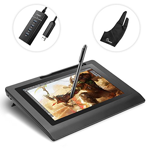 0601706970453 - PARBLO COAST10 10.1 DIGITAL PEN TABLET DISPLAY DRAWING MONITOR 10.1 INCH WITH CORDLESS AND BATTERY-FREE PEN+ 4PORTS USB3.0 HUB+ GLOVE