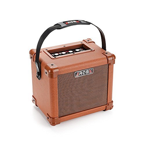 0601706974734 - AROMA AG-10A 10W BROWN GUITAR AMPLIFIER SPEAKER BOX HANDY PORTABLE ACOUSTIC GUITAR AMP SOUND FOR GUITAR BASS
