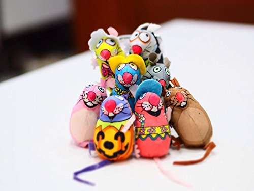 0601788725804 - 8 X FAT CAT KITTY HOOTS EEEKS MOUSE ASSORTED TOY CATNIP STUFFED TOYS FOR CAT