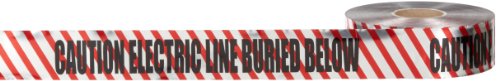 0601986690300 - MORRIS PRODUCTS 69030 DETECTABLE TAPE, PRINTED WITH CAUTION BURIED ELECTRIC LINE BELOW, RED, 3 WIDTH, 1000FT LENGTH