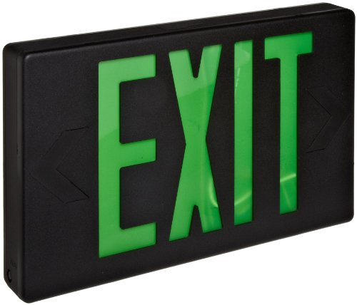 0601986730174 - MORRIS PRODUCTS 73017 LED EXIT SIGN, GREEN LED COLOR, BLACK HOUSING