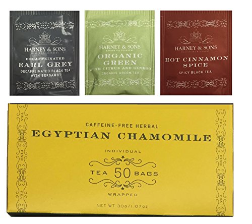 0602003397592 - HARNEY & SONS EGYPTIAN HERBAL CHAMOMILE 50 TEA BAGS (WITH BONUS 1 GREEN CITRUS GINKGO,1 DECAFF EARL GREY,1 CINNAMON SPICE) TOTAL OF 53 TEA BAGS