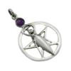 0602003447587 - STERLING SILVER PENTACLE OF THE GODDESS PENDANT W/PURPLE CABOCHON