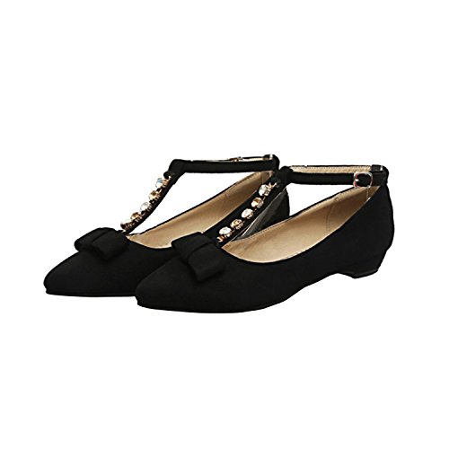 0602035233738 - BIG SIZE 31-43 NEW SPRING & AUTUMN WOMEN SOLID SWEET CHAIN POINTED TOE PUMPS 3 COLORS BLACK 4