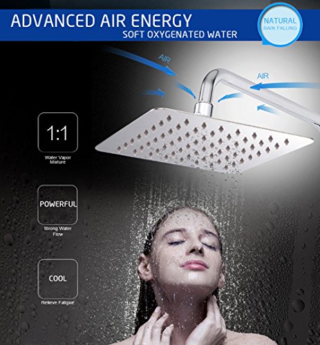 0602045662993 - YAKULT(TM) 8 INCH CHROME RAINFALL SHOWER HEAD SQUARE STAINLESS STEEL FIXED SHOWERHEAD ULTRA THIN
