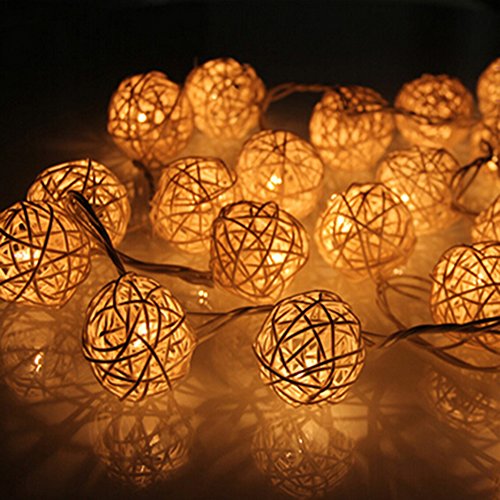 0602258974500 - KAKA(TM) SEPAK TAKRAW BALL LED STRING LIGHTS WITH BATTERY OPERATED LIGHT DECORATE PATIO OUTDOOR CHRISTMAS PARTY WARM SUNLIGHT - 2M 20 BULBS