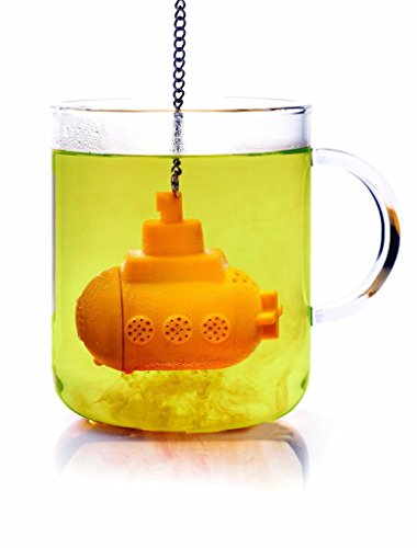 0602310806008 - EKIND TEA SUB YELLOW SUBMARINE SILICONE TEA LEAF INFUSER STRAINER FOR DRINKING WATER TEA COFFEE MILK OR JUICE WITH TEASPOON INFUSER BALL HERBAL SPICE DIFFUSER FILTER (YELLOW)