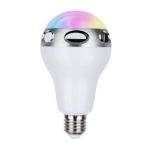 0602401217775 - YKS SMART LED LIGHT BULB WITH SPEAKER-SMART DIMMABLE MULTICOLORED COLOR CHANGING COLORFUL LED DISPLAY LIGHT BULB WITH WIRELESS BLUETOOTH SPEAKER AUDIO FOR ANDROID ISO IPHONE IPAD(E27 LAMP SOCKET )