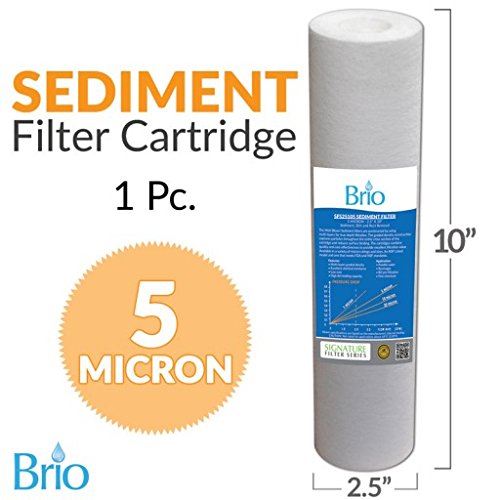 0602401779648 - BRIO 25 PACK OF 5 MICRON SEDIMENT FILTERS 10 (2.5 X 9.75) FOR STANDARD 10 INCH FILTER HOUSINGS