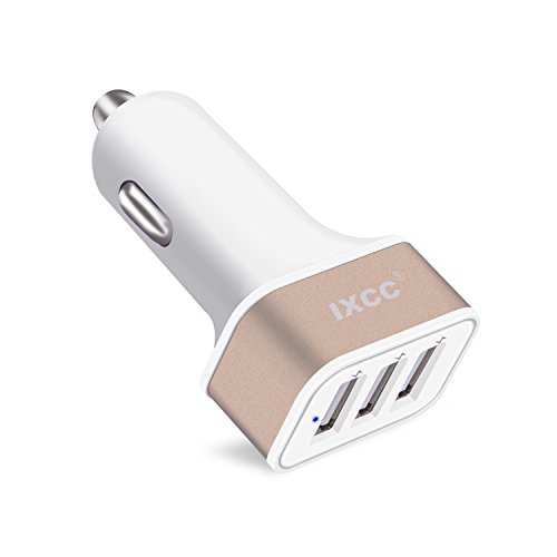 0602401954526 - 3 PORTS USB CAR CHARGER, IXCC 36W / 7.2A FAST CHARGE CAR CHARGER FOR IPHONE 7 / 6S / 6 PLUS, IPAD AIR / PRO / MINI, SAMSUNG GALAXY AND MORE - GOLD