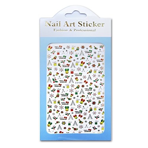 0602456049055 - WAKER WK-ST03 CHRISTMAS NAIL TATTOO STICKERS, 3D NAIL ART DECALS DECORATION - 3 SHEETS